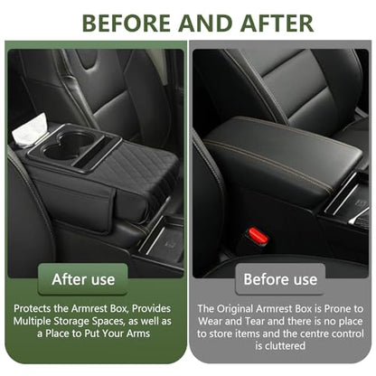 Multifunctional Car Armrest Cushion,5-in-1 Car Center Console Cover,Arm Rest Cover for Car,Car Armrest Storage Box, Car Accessories Center Console Organizers for Most Cars (Style A) - style: Style A