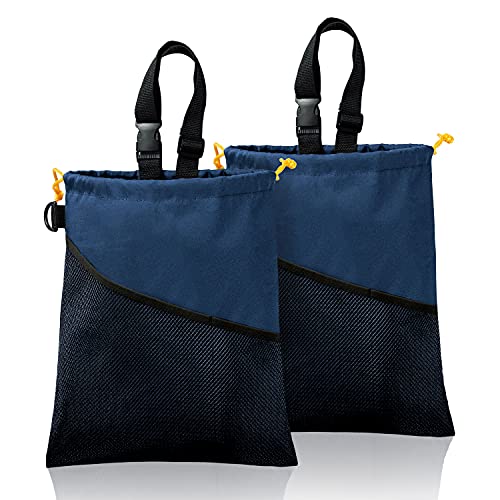 2PCS Car Garbage Can, Hanging Car Trash Bag with Waterproof Leakproof Lining - color: Blue