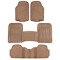 Motor Trend FlexTough 3-Row Heavy Duty Rubber Floor Mats & Liner Mega Truck/SUV/Van Combo, All Weather Protection Universal Trim to Fit Beige - color: Beige