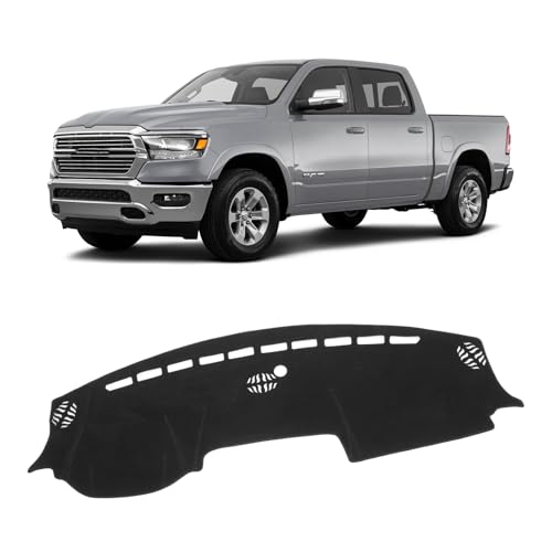 KUST Black Dash Cover for Dodge RAM 1500 2500 3500 2019-2024 2025 2026 Non-Slip Interior for Dodge RAM Accessories Dashboard Cover Custom Fit Dash Mat Sunshade Windshield Glare - size: Ram 19-26(Black)