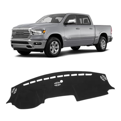 KUST Black Dash Cover for Dodge RAM 1500 2500 3500 2019-2024 2025 2026 Non-Slip Interior for Dodge RAM Accessories Dashboard Cover Custom Fit Dash Mat Sunshade Windshield Glare - size: Ram 19-26(Black)