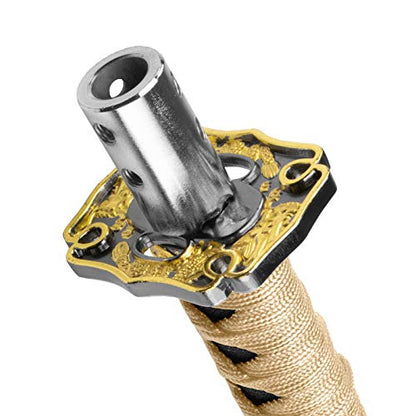 JDMBESTBOY Samurai Sword Gold Black Shift Knob Shifter Alloy Katana Adapters Universal 20cm - color: Gold Black, size: 20cm