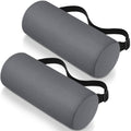 2 Pcs Lumbar Roll Support Pillow Low Back Lumbar Support Office Seat Cushion with Adjustable Strap and Washable Cover for Travel Gaming Chair Car Seat Pain Relief(Grey) - color: Grey