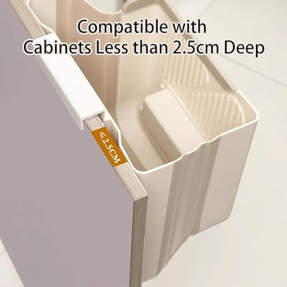 Hanging Trash Can for Kitchen Cabinet Door with 80 Garbage Bags, 2.7 Gallon Collapsible Trash Bin for Under Sink, Bathroom, Car, RV, Office (LargeGrey) - size: LargeGrey