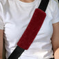 2PCS Car Seat Belt Cover Pads, Fluffy Car Seatbelt Covers, Soft & Comfortable Plush Seat Belt Cushion Protects Shoulder, Auto Safety Belt Strap Cover to Protect Your Neck (Wine Red) - color: Wine Red