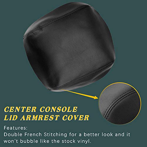 A ABIGAIL Center Console Armrest Cover Compatible with 2009 2010 2011 2012 2013 2014 2015 Honda Pilot Auto Leather Suture Console Lid Cover Replacement(Black) - color: Black, size: Center