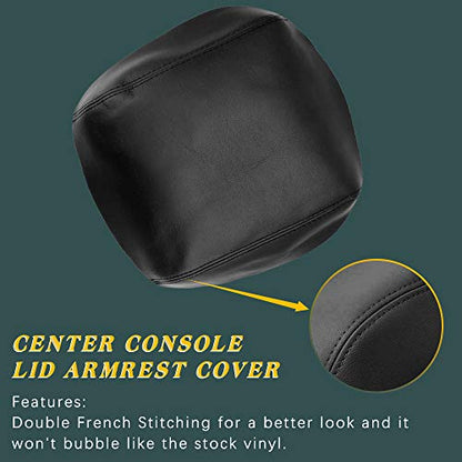 A ABIGAIL Center Console Armrest Cover Compatible with 2009 2010 2011 2012 2013 2014 2015 Honda Pilot Auto Leather Suture Console Lid Cover Replacement(Black) - color: Black, size: Center