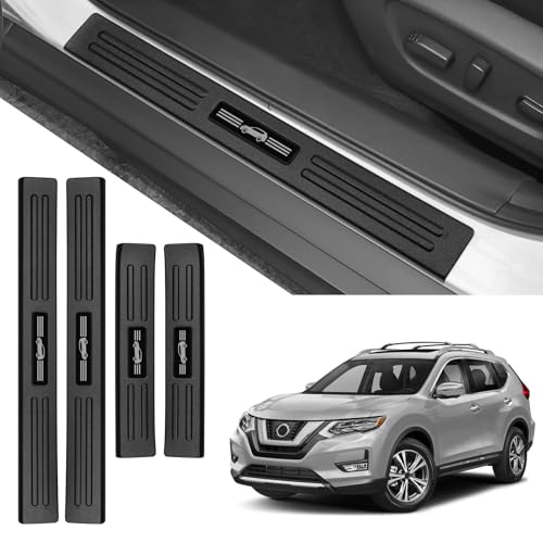 Door Sill Guards Compatible with Nissan Rogue 2014-2020 Accessories ABS Material Door Sill Protector Plate Decoration Front and Rear Door Pedal Kick Protection - color: for Nissan Rogue 2014-2020