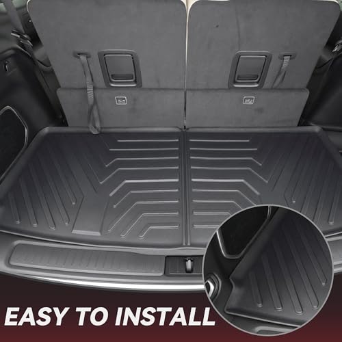 YITAMOTOR Floor Mats for Jeep Grand Cherokee L 2026-2021 (ONLY 6-Seater w/o Center Console), All Weather Custom Fit TPE Cargo Liner for 1-3 Rows and Trunk Full Car Mat Set Automotive Accessories Black - style: 2021-2026 Jeep Grand Cherokee L (6 Seater) |