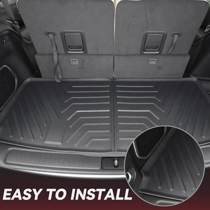 YITAMOTOR Floor Mats for Jeep Grand Cherokee L 2026-2021 (ONLY 6-Seater w/o Center Console), All Weather Custom Fit TPE Cargo Liner for 1-3 Rows and Trunk Full Car Mat Set Automotive Accessories Black - style: 2021-2026 Jeep Grand Cherokee L (6 Seater) |