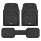 Motor Trend 943-BK FlexTough Defender Car Floor Mats -Next Generation Deep Dish Heavy Duty Contour Liners for Car SUV Truck & Van-All Weather Protection, Trim to Fit Most Vehicles Black - color: Black, style: FlexTough NextGen