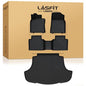 LASFIT Floor Mats & Cargo Mat for Lexus ES 2019-2025(Only Fit FWD), TPE All Weather Custom Fit 1st & 2nd Row Rubber Car Mats and Cargo Liner, Black Easy to Clean - size: 2019-2025|For Lexus ES|Floor&Cargo Mats