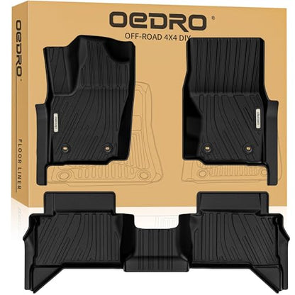 OEDRO Floor Mats Fit for Toyota Tacoma 2024 2025 2026 Double Cab Auto Trans (NOT for Hybrid), Custom TPE All Weather Floor Liners for Tacoma TRD/SR/SR5/limited Car Front&Rear 2 Row Mats - style: 2024-2026 Double Cab