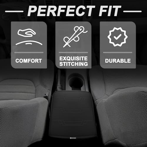 Center Console Armrest Cover Fit for Nissan Frontier 2005-2021 & Xterra 2005-2015 Accessories, Comfort Armrest Pad Console Lid Cushion Vegan Leather Regular Thick - size: 7) 05-21 |Frontier| Black, Regular