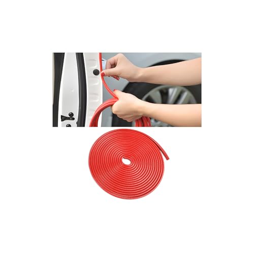 Osilly Car Door Edge Guards, U Shape Rubber Seal Car Edge Trim Protection, Weather Proof Aluminum Automotive Door Molding, 16Ft (Red) - color: Red, size: Style A-16FT