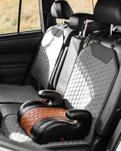 Set Seat Back Organizer & Car Seat Protector Hexy Waterproof & Non-Slip Protector for Child Car Cushion for Leather and Fabric Seats (Gray) - color: Gray