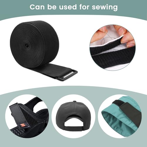 1.5In x 32Ft Cable Straps Heavy Duty With 40 Buckles, Black Hook and Loop Straps, Reusable Cable Ties for Organizer or Storage - size: 1.5In x 32Ft
