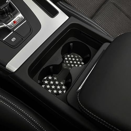 Black White American Flag Steering Wheel Cover - Retro USA Flag Steering Wheel Protector Neoprene 15Inch Car Accessories 2 Pcs Car Coasters for Women Men - color: Camouflage American Flag