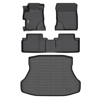 GINOWY-Floor Mats & Cargo Liner for Honda Civic 2012-2015 Civic & Civic Si Only Sedan (Not Coupe) TPE All Weather Civic Car Mats Non-Slip Trunk Mat Floor Liners Waterproof Accessories Black - style: 14) for Honda Civic 2012-2015 Full Set
