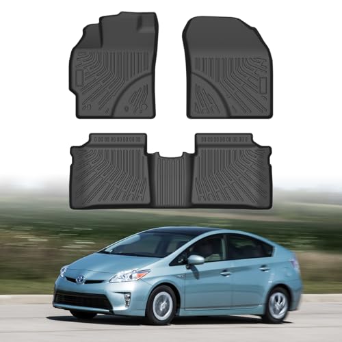 Cartist Floor Mats for Toyota Prius 2010-2015, All Weather Floor Liners for Prius Accessories, Heavy Duty TPE Car Mats, Car Accessories - size: 1)Toyota Prius 10-15 Floor Mat
