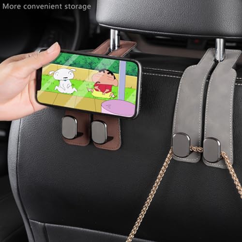 Amelity Universal Car Headrest Hooks, Women’s Car Interior Accessories for Purses Handbags Grocery & Backpacks, Black 2 Pack - color: Black