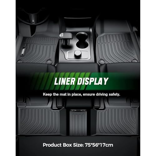 VIWIK Floor Mats for Toyota Tacoma 2018 2019 2020 2021 2022 2023 (Only for Double Cab) Automotive All Weather Custom Fit Floor Liner for 1st and 2nd Row Car Mats TPE Black - style: for 2018-2023 Toyota Tacoma