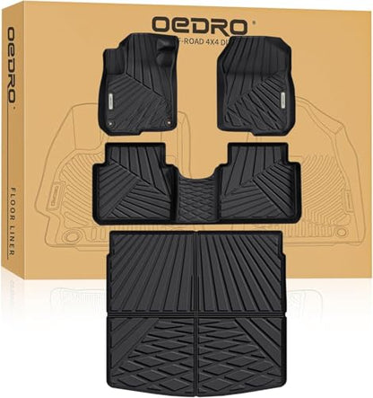 OEDRO Floor Mats Set Fit for 2017-2022 Honda CR-V (NOT for Hybrid), TPE All-Weather Custom Fit for Front, Rear & Cargo Mat in Upper(Highest) Position, Honda CRV Mats Accessories, Black - style: 2017-2022 | 1st & 2nd Row & Cargo Liners |