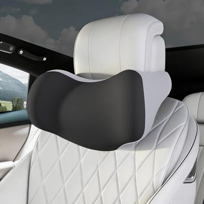 BEBAS Car Headrest Pillow, Ergonomic Neck Pillow with Memory Foam, Universal Car Head Rest Support for Driving Comfort, Breathable Removeable Seat Pillow for Pain Relief (Black, 1 Pack)
