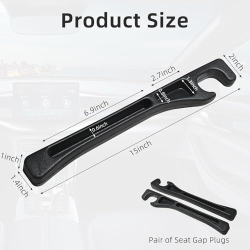 Car Seat Gap Filler Organizer, 2 Pack Seat Gap Plug with Storage Slot, No Drop Seat Guard for Cars & SUVs, Car Seat Accessories with Phone Holder, Universal Fit Fill The Gap Between Seat and Console