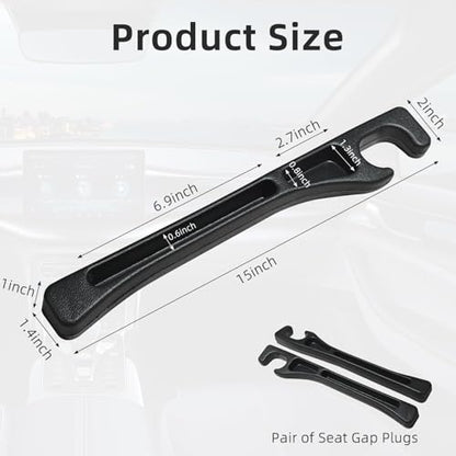 Car Seat Gap Filler Organizer, 2 Pack Seat Gap Plug with Storage Slot, No Drop Seat Guard for Cars & SUVs, Car Seat Accessories with Phone Holder, Universal Fit Fill The Gap Between Seat and Console