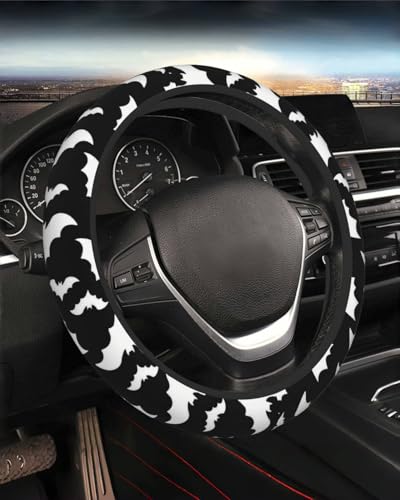 Steering Wheel Cover Accessories Neoprene Cover, Breathable Non-Slip Easy to Install Suitable for Women Men, 14.5-15.5 Inch for Car SUV Van Truck Universal - Bat - color: Bat