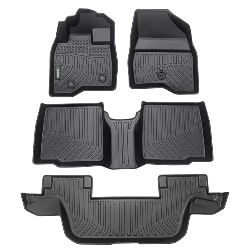 ANBINGO® Floor Mats for Ford Explorer 2015-2019 7 Seat All Weather Heavy Guard Front and Rear Car Carpet TPE Rubber Liners Accessoires for Ford Explorer Odorless Anti-Slip Mats - size: 15-19 Ford Explorer