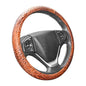 Car Steering Wheel Cover Universal 15 inch Auto Antislip Leather Protector Flower Grain Brown - color: Brown