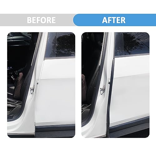 10Ft Car Door Seal Strip,U-Shaped Automotive Weather Stripping Rubber Seal Strip with Metal Clips,Universal Push-in Car Door Edge Guards Fits Car Truck Boat RV Home (10Ft) - color: 10Ft