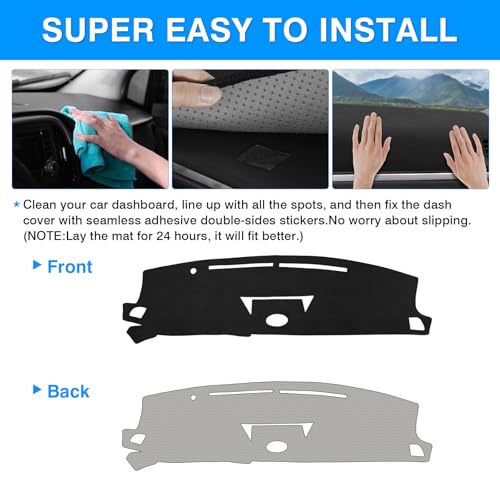 Autorder Dashboard Cover Mat for Infiniti G35 with Clock Outside Accessories Dash Cover Upgrade Flannel Dash Mat Sunshade Glare UV Rays Protector - size: For Infiniti G35