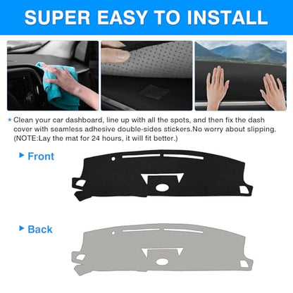 Autorder Dashboard Cover Mat for Infiniti G35 with Clock Outside Accessories Dash Cover Upgrade Flannel Dash Mat Sunshade Glare UV Rays Protector - size: For Infiniti G35
