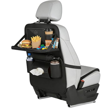 Car Seat Back Organizer with Foldable Table Tray Back of Seat Car Organizer with Touch Screen Phone Holder Premium Pu Leather Material for Kids, Pets & Travel Accessories(1 Pack)
