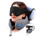 SARISUN Neck Pillow Airplane,Travel Pillow with Strap, Combo with 3D Eye Mask for Sleep, Dual-Density Supportive Foam Airplane Pillow for Long Flights, Car Road Trip Travel Essentials Grey - color: Grey&black
