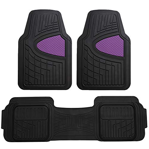 FH Group Car Floor Mats - Heavy-Duty Rubber Floor Mats for Cars, Universal Fit Full Set, Trimmable Automotive Floor Mats, Climaproof Floor Mats for Most Sedan, SUV, Truck Floor Mats Purple - color: Purple