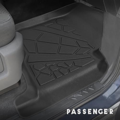 KARPAL Floor Mats for 2010-2014 Ford F150 SuperCrew with 1st Row Bucket Seat, Custom Fit TPE All Weather Ford F-150 Accessories 1st & 2nd Row Floor Liner - style: 2010-2014 | For Ford F-150 | 1st & 2nd Row