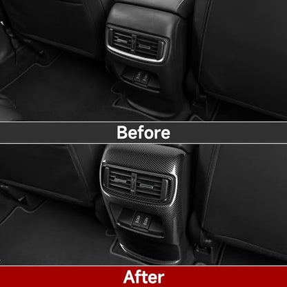 Rear Air Vent Outlet Decals for Honda CR-V 2017 2018 2019 2020 2021 2022 Accessories CRV ABS Carbon Fiber Interior Stickers - color: Rear Air Vent Outlet