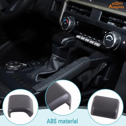 Aunginsy Car Gear Shifter Hand Brake Trim Cover Compatible with Toyota Tacoma 2024 2025 2026 & 4Runner 2025 2026, Automatic Center Console Gear Shift Head Knob Scratch Protector Cover ABS Accessories - color: Matte Black(A)