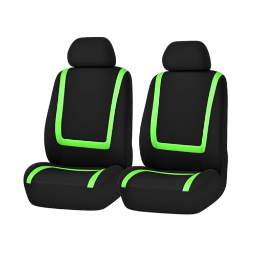BELOMI Car Seat Covers Only, Breathable Premium Cloth Auto Seat Cover, Universal Front and Rear Seat Covers, Automotive Interior Accessories for Most Cars Trucks SUV (Black/Green) - color: Black/Green, size: 4PCS
