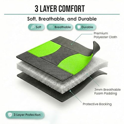 FH Group Bright Flat Cloth Full Set Automotive Seat Covers Front Set and Rear Solid Bench Green Black Seat Covers w. Gift Universal Fit Interior Accessories for Cars Trucks and SUVs - color: Green