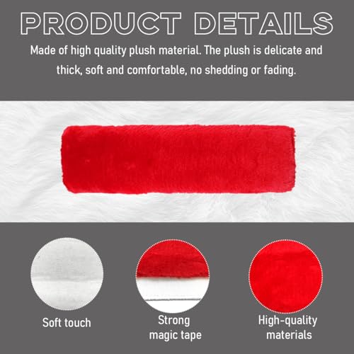 2 PCS Seat Belt Shoulder Pads, Soft Fluffy Plush Seat Belt Shoulder Strap Covers, Comfy Warm Seat Belt Strap Cover Shoulder Cushion for Adult Children, Car Accessories (Red) - color: Red