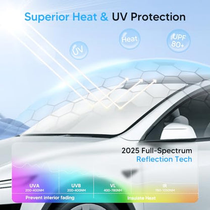 KUST Windshield Sunshade for Kia K4 2025 2026 Accessories Sun Shade Window Sun Visor Protector Foldable Blocks UV Rays Keep Your Car Cooler - size: FOR | Kia K4 2025-present