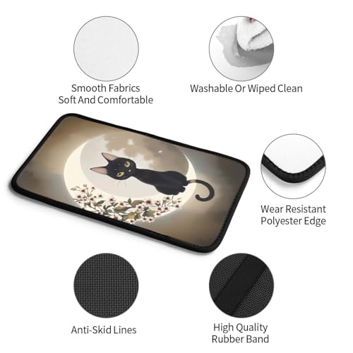 Universal Car Center Console Cushion Pad, Moon and Black Cat Soft Waterproof Car Center Console Cover Auto Armrest Seat Box Cover Protector for Most Vehicle SUV Truck Car - color: Moon And Black Cat