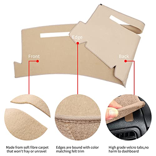 Dashboard Cover Dash Cover Mat Pad Compatible with 1999-2006 GMC Sierra/Chevy Chevrolet Silverado,2000-2006 GMC Yukon XL/Chevy Suburban Tahoe Avalanche(99-06, Beige) - color: Beige