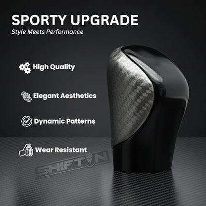 Gear Shift Knob for Lexus RX-350 ES GS GX-460 IS350 NX300 RC-300 RX 200t 300 350 3450h 450hL 350L F-Sport Automatic Shifter Lever Handle Head (Gray Carbon Leather/Piano Black) - color: Gray Carbon Leather / Piano Black