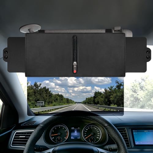 Veharvim Sun Visor Extender for Car (Polarized, UV400, PC Lens, 2 Side Sunshade), Car Visor Extender Sun Blocker, Visor Extender Attachment, Anti-Glare for Safe Driving - color: Red, size: 1 Pack